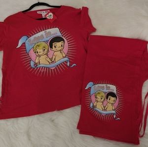 Love Is.. Pajamas! Matching Tee Shirt & Bottoms
